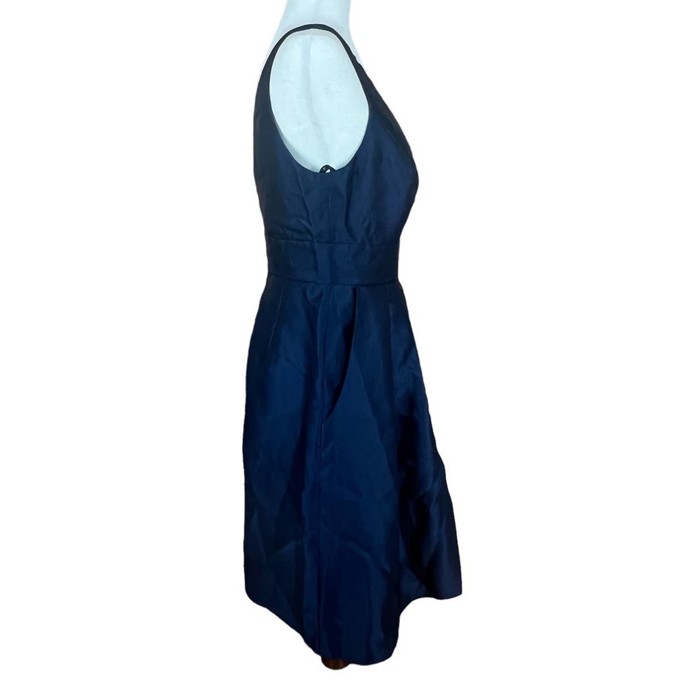 ALFRED SUNG MIDNIGHT BLUE V- NECK SATIN COCKTAIL DRESS SIZE 8 NWT - Picture 8 of 14